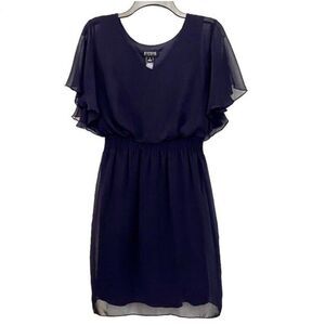 Enfocus Studio Women’s Blue Short Sleeve Flowy Dress Size 4